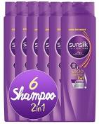 SUNSILK Shampoing & Baume 2 en 1 lisse parfait 6 x