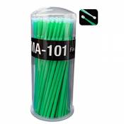 DAEDALUS® Lot de 100 petites brosses applicatrices jetables pour extensions de cils (vert)