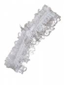 Off White Lace and Ribbon Bow Design Elasticated Garter Bridal
