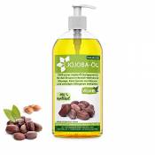 Kitama Huile de Jojoba pressée à froid 500ml - 100% Pure - Naturelle & végétalien - soin pour Cheveux, Corps, Peau - Massage cosmétique - Jojoba Oil