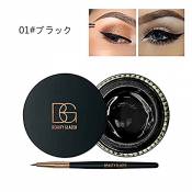 Beauty Glazed Eyeliner Gel Crème Avec La Brosse de Maquillage Cosmétique Waterproof Imperméable Eye Liner Brosse Kit Noir
