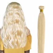 Extension Rajout Cheveux Naturel Blond Sans Clips Vrai