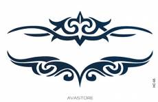 Tatouage Temporaire Maori Aile pour Homme Femme Bleu Tatouage Éphémère Aile Maori Plaquette de 2 - AVASTORE
