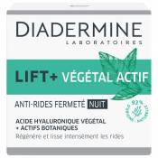 Diadermine - Lift+ Végétal Actif - Crème Visage de Nuit - Soin Anti-Rides Fermeté - Acide Hyaluronique Végétal et Actifs Botaniques - Régénère et Liss