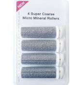 4 x SUPER Rugueux Emjoi de Remplacement argent Pour Le Emjoi Micro-Pedi Recharge Rouleaux Ponceurs Micro-Minéraux