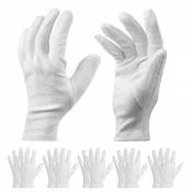 Paquet de 20 gants en coton - Gants de travail blancs