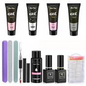 Kit Ongle Gel,4 Couleurs Kit D'Extensions D'Ongles