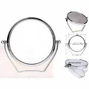HIMRY Miroir Maquillage sur pied, Grossissement x7, 6 Pouces Compact Miroir de Table, orientable sur 360°, Miroir de salle de bain, Tournant Miroir de