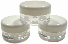 Lot de 10 pots cosmétiques vides avec couvercles Transparent/blanc 5 ml