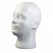 Zhouba Tête de mannequin homme en polystyrène Présentoir