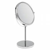 bremermann Miroir sur Pied avec Miroir de Maquillage et Miroir grossissant 5 x 360 ° Rotation à 360°