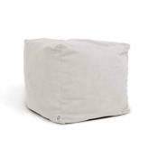 Arketicom Soft Cube Pouf reposepied déhoussable beanbag Poire Sac 42x42cm Blanc Creme