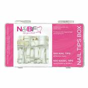 N & BF ongles french Tips Blanc Boîte de rangement Lot de 500 & vernis – ongles pour ongles gel Décorations ongles & Design Accessories Nail Art Ongle