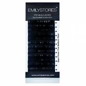 EMILYSTORES Eyelash Extensions 0.20mm Thickness B Curl Length 14mm Silk Mink Fake Eye Lashes In One Tray