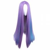 Violet/Bleu 65 cm Cosplay Synthétique Perruque Longue