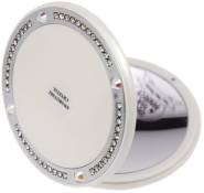 Fantasia - Miroir de poche grossissant 10x - Blanc - Diamètre 10,5 cm