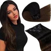 LaaVoo Extension a Clip Cheveux Naturel Noir Ombre