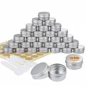 Pots en Aluminium, 30 Pièces Conteneurs Cosmétiques