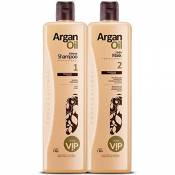 Lissage Lissage à la Kératine Huile d'Argan Oil Traitement brésilien progressif Lissant VIP (sans formol) 1 L Shampoing & Masque de chaque