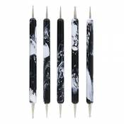 Sanwood Lot de 5 stylos à pointiller 2 voies pour nail art