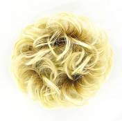 chouchou chignon cheveux blond très clair doré ref: