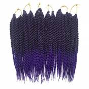 6 Packs/Lot Ombre Violet Crochet Twist Cheveux 12 Pouces