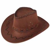 Takkar-chapeau Chapeaux De Parasol De Prairie en Cuir en Similicuir De Cowboy De Voyage en Plein Air D'été