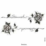 Tatouage Temporaire Femme Rose" Geaunch" Message Phrase