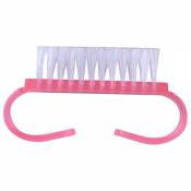 TOOGOO Brosse a ongles professional pour l'art des ongles Brosse de nettoyage propre Brosse de manucure - Rose