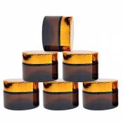 YLX Pots en Verre Ronds 30ml - Les récipients cosmétiques vides avec doublures intérieures, couvercles Noirs et Pots d'échantillon (6 Pack)