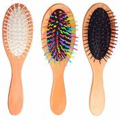 brosse à cheveux,Fiyuer 3 Pcs Bambou pour Massage Brosse de Voyage Bois pour Femmes Hommes Enfants Réduction Frisottis des Massages Antistatique Respe