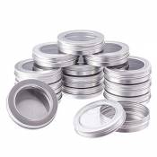 BENECREAT 14 Pots de 100 ML en Aluminium, bocaux en Aluminium Ronds, contenants cosmétiques avec Couvercle à Visser pour Bricolage Artisanal Salve Can