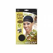 QFitt Organic Shea Butter & Olive Oil Treated Wig Cap In Sheer Black. 2pcs