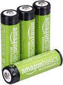 Amazon Basics Piles rechargeables AA, pré-chargées - Lot de 4 (le visuel peut différer)