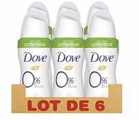 DOVE Déodorant 0% Compressé Original Fraîcheur 24H 100 ml - Lot de 6