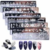 6Pcs Nail Stamping Plate, MWoot Nail Plaque de Stamping,