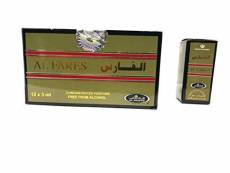 Pack de 12 Musc Parfum Al Rehab Al Fares 3ml 100% Huile + 1 Bakhoor AL-ZAHRA Gratuit