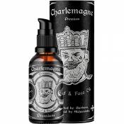 Charlemagne Huile à barbe naturel - Vegan Beard Oil Men Lime / Mint (menthe-citron) - Made in Germany - natural beard care oil stimules the beard grow