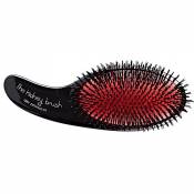 Olivia Garden Kidney Brush Brosse Dry Detangler - Brosse Rouge Demêlante - Brosse Plate Ergonomique avec Poils Tension-Flex pour Cheveux Secs