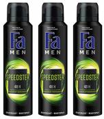 Fa Men - Déodorant - Speedster - Fraîcheur énergisante - Aérosol 150 ml - Lot de 3