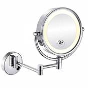 8 Pouces LED Miroirs De Maquillage, Double Face Miroir