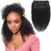 Morichy Kinky Curly Clip dans les extensions de cheveux humains 10 pouces Afro Kinky Curly Hair Clip Ins Cheveux Remy Brésiliens pour les Femmes Noire