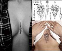 Faux Tattoo Lignes Tatouage Tatouage Temporaire Poitrine