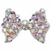 10x 3D Pink Alloy Rhinestone Bow Tie Butterfly Nail