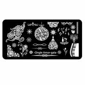 Plaque nail art stamping,pour vernis stamping et tampon stamping TAILLE 12/6 CM Gala - Plaque de stamping | ONGLE AMOR