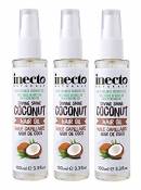 Inecto Naturals Lot de 3 flacons d'huile capillaire de noix de coco Divine Shine - 3 x 100 ml