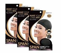 (3 Pack) Qfitt - Spandex Dome Style Ultra Stretch Wig Cap #5017 by Qfitt
