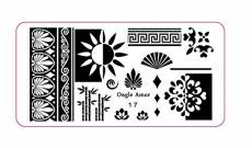 Plaque nail art stamping,pour vernis stamping et tampon stamping TAILLE 12/6 CM Plaque stamping 17 | ONGLE AMOR