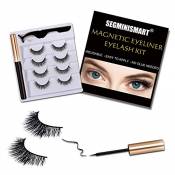 Eyeliner Magnétique Kit,Eyeliner Magnétique,Magnetic Eyeliner Kit,3D Réutilisables sans Colle Faux cils,Eye liner magnétique imperméable