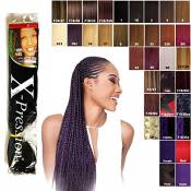 X-Pression Ultra Braid Mèche de cheveux pour tresses Qualité supérieure Couleur T1B/PU (ombré noir/violet)